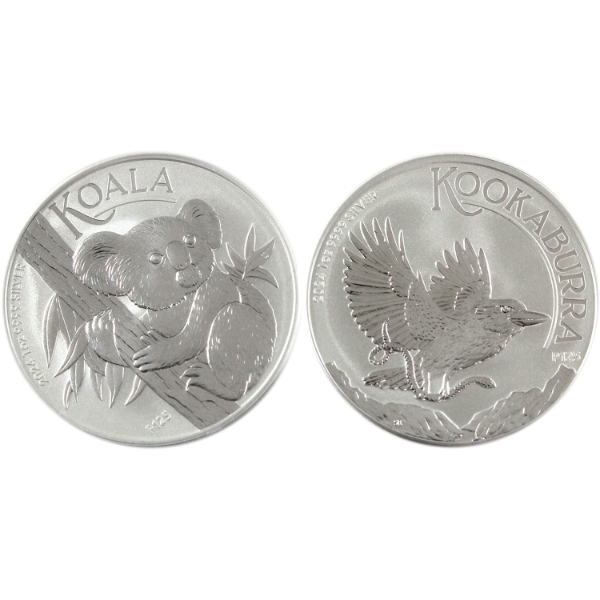 2x 1oz Australia 2024 $1 Koala & Kookaburra .9999 Fine Silver Rounds. 2pcs (Tax Exempt)