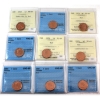 1-cent 1965-1982 ICCS or CCCS MS64 to PL65 Red. 9pcs.