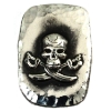Image 1 : 2oz Rocky Shore Silver Co. .999 Fine Silver Hammered Bar with Skull & Crossed Swords (Tax Exempt)