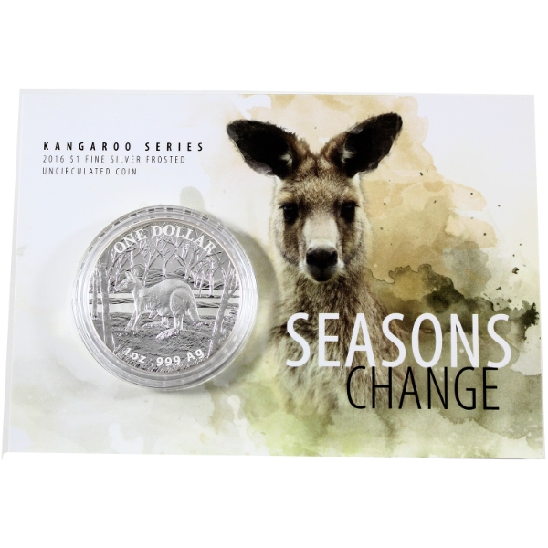 Australia Silver 2016 $1 Kangaroo 1oz .999 Fine Silver (Tax Exempt)