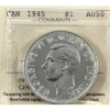 Image 1 : Silver $1 1945 ICCS AU50