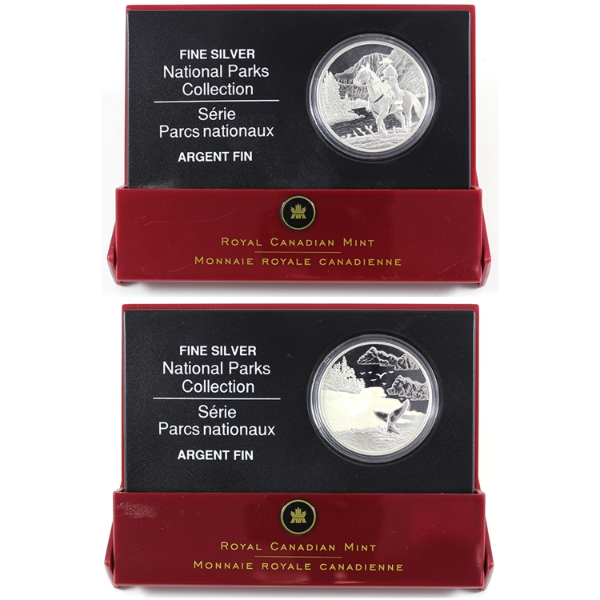 Group Lot of 2005 & 2006 $20 National Parks 1oz .9999 Fine Silver Coins. 2pcs. (Tax Exempt)
