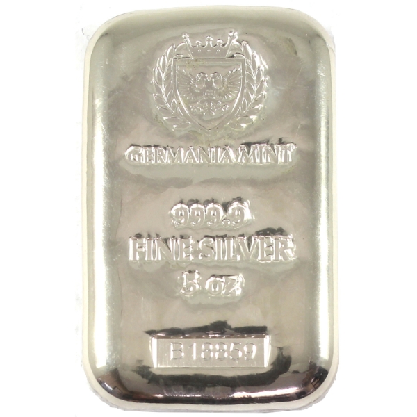 5oz Germania Mint .9999 Fine Silver Cast Bar (Tax Exempt)