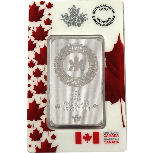1oz RCM Premium Bullion .9999 Fine Silver Bar in Specialty Packaging (Tax Exempt)