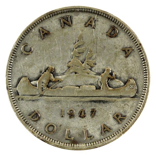 Silver $1 1947 Blunt 7 VG-F (Cleaned)