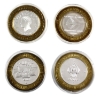 Image 2 : Limited Edition Ten Dollar Gaming Tokens .999 Fine Silver - Various Casinos. 4pcs.
