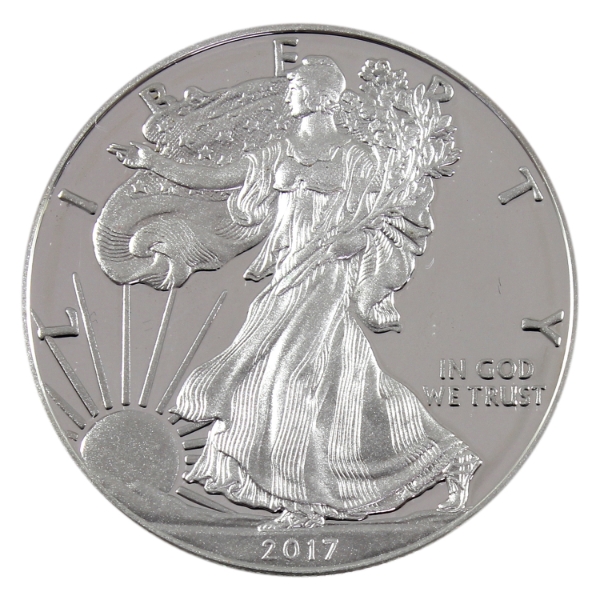 USA Silver 2017 $1 Silver Eagle .999 Fine Silver Coin (Tax Exempt)