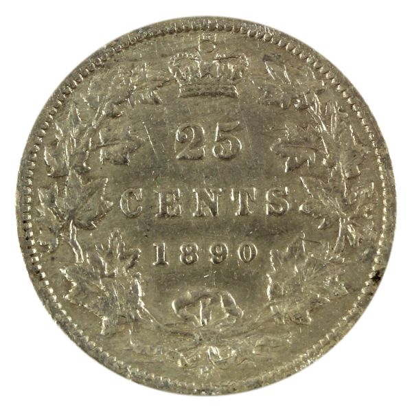 25-cent 1890H F (Scratched)