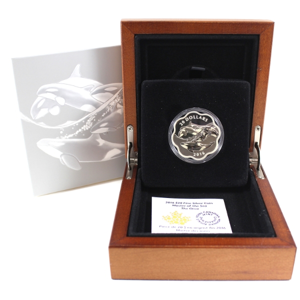 2016 $20 Master of the Sea - The Orca Fine Silver Coin (Tax Exempt)