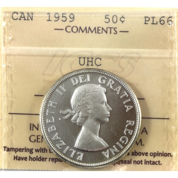 50-cent 1959 ICCS PL66 Ultra Heavy Cameo