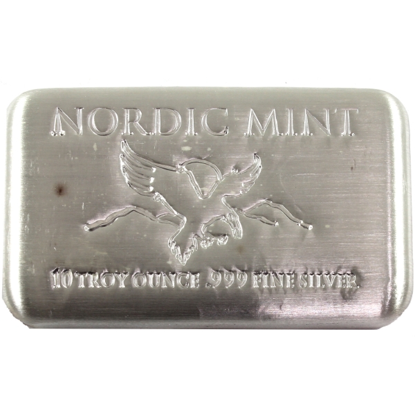10oz Nordic Mint .999 Fine Silver Bar (Tax Exempt)