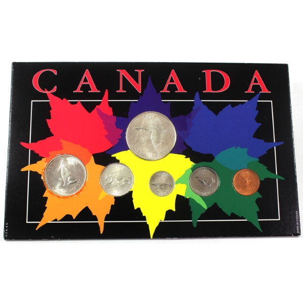 1967 Centennial Year Set in Colourful Maple Leaf Display Board