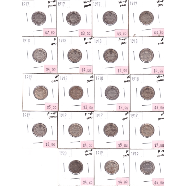 10-cent 1903-1920 Filler to VF (Coins contain various impairments). 38pcs