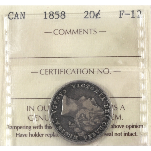 20-cent 1858 ICCS F12