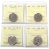 Image 1 : 25-cent 1970, 1971, 1977 & 1979 ICCS MS65. 4pcs.