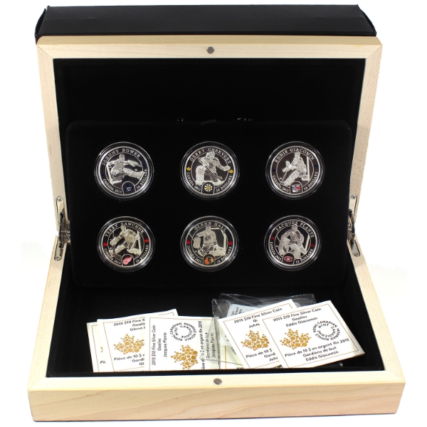 2015 $10 NHL Goalies 6-coin Set in Display Box (Tax Exempt)