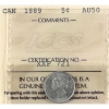 Image 1 : 5-cent 1889 ICCS AU50