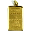 Image 1 : Vintage 5g Credit Suisse .9999 Fine Gold Bar in 18K Gold Bezel with Loop for Chain (Tax Exempt)