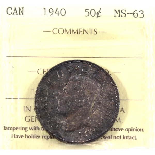 50-cent 1940 ICCS MS63