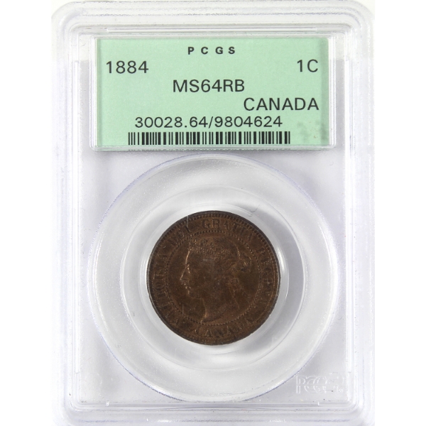 1-cent 1884 PCGS MS64 RD & BN 
