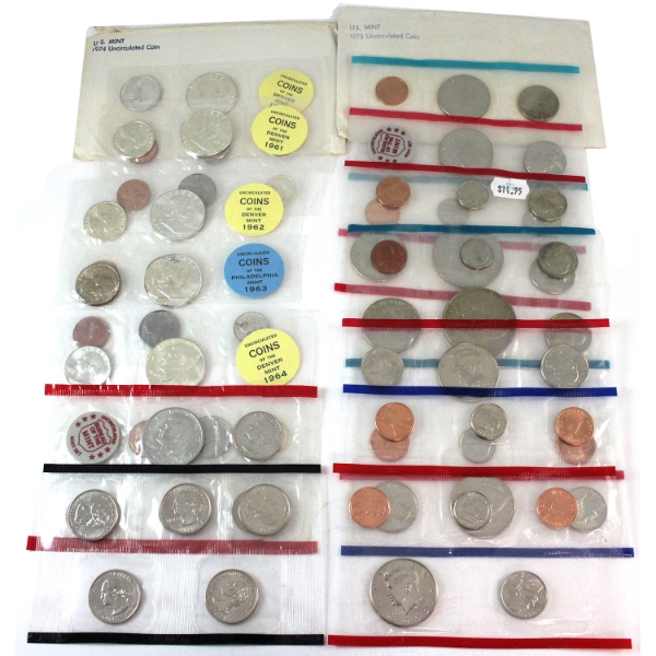 Group Lot of 12x USA 1960-1999 Proof Sets. 12pcs. 