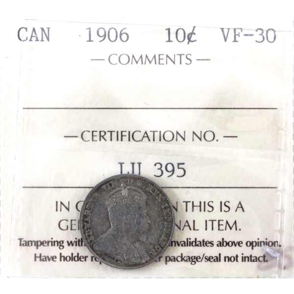 10-cent 1906 ICCS VF30