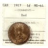 Image 1 : 1-cent 1917 ICCS MS64 Red
