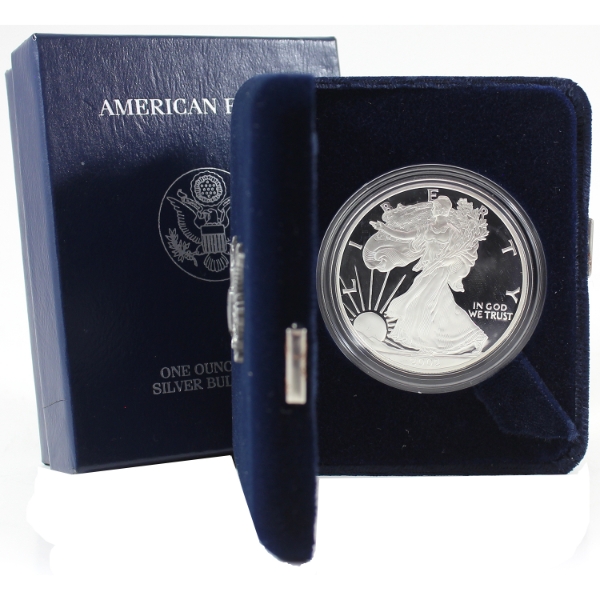 USA Silver 2002 $1 Silver Eagle 1oz .999 Fine Silver Coin (Tax Exempt)