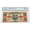 Image 1 : 125-12-06 1861 $1 Bank of Clifton Legacy Choice AU58 Brown Fully Engraved Date Check Letter A
