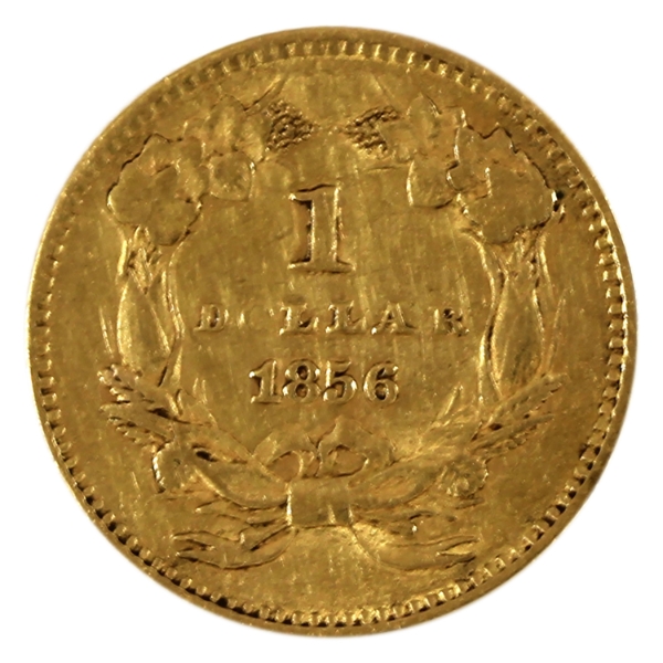 USA Gold 1856 Dollar Upright 5 EF-AU (Hairlines)