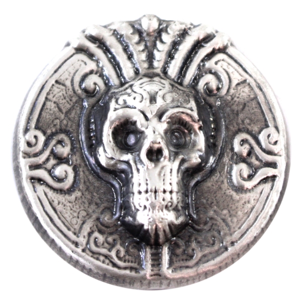 5oz Beaver Bullion Mystic Thinker Skull .999 Fine Silver Round. (Tax Exempt)