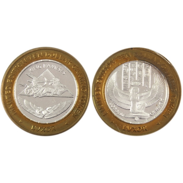2000 Luxor Special Edition 10 Dollar .999 Fine Silver Gaming Tokens. 2pcs (Tax Exempt)