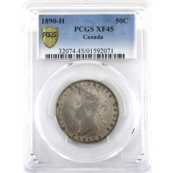 50-cent 1890H PCGS XF45