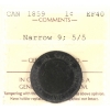 Image 1 : 1-cent 1859 Narrow 9; 5/5 ICCS EF40 