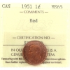 Image 1 : 1-cent 1951 ICCS MS65 Red