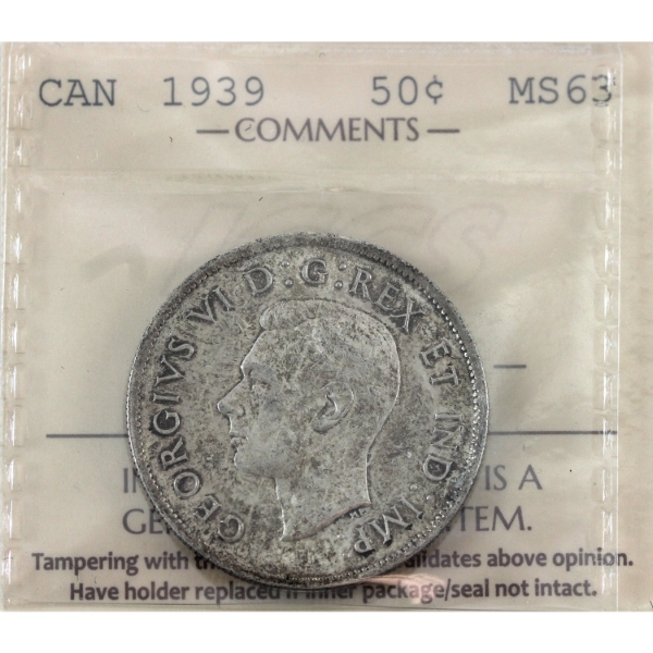 50-cent 1939 ICCS MS63