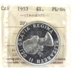 Image 1 : Silver $1 1953 SF ICCS PL64 Cameo