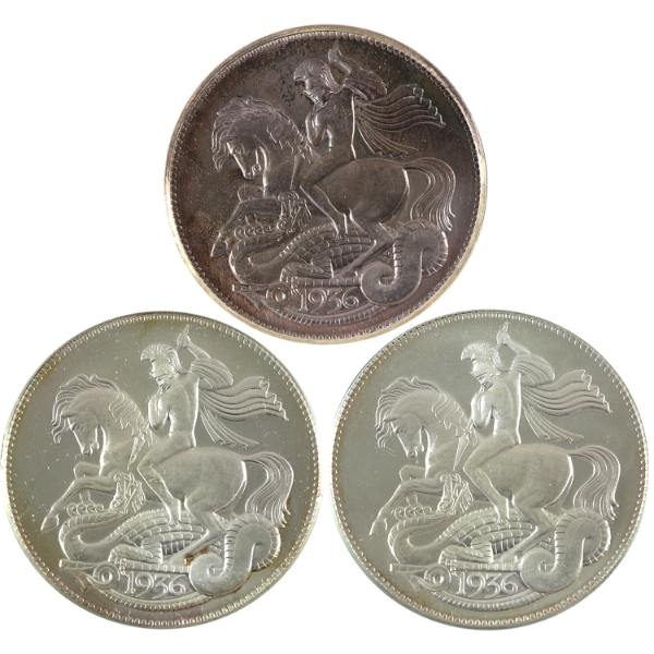 Great Britain 1936 Group Lot of King Edward VIII Fantasy Crowns. 3pcs.