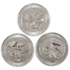 Image 1 : 3x 1.5oz 2015, 2017 & 2019 $5 Superleaf Maple .9999 Fine Silver. 3pcs (Tax Exempt)