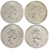 Image 2 : 4x 1oz 1999-2000 Fireworks Privy 1oz Fine Silver Maple Leaf Rounds. 4pcs. (Tax Exempt) 