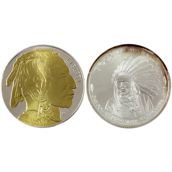 2x 1oz Buffalo .999 Fine Silver Rounds. 2pcs. (Tax Exempt)