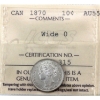 Image 1 : 10-cent 1870 Wide 0 ICCS AU55 