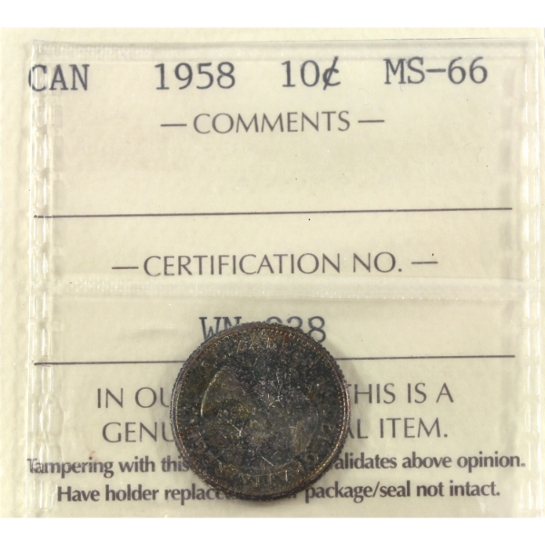10-cent 1958 ICCS MS66