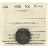 Image 1 : 10-cent 1958 ICCS MS66