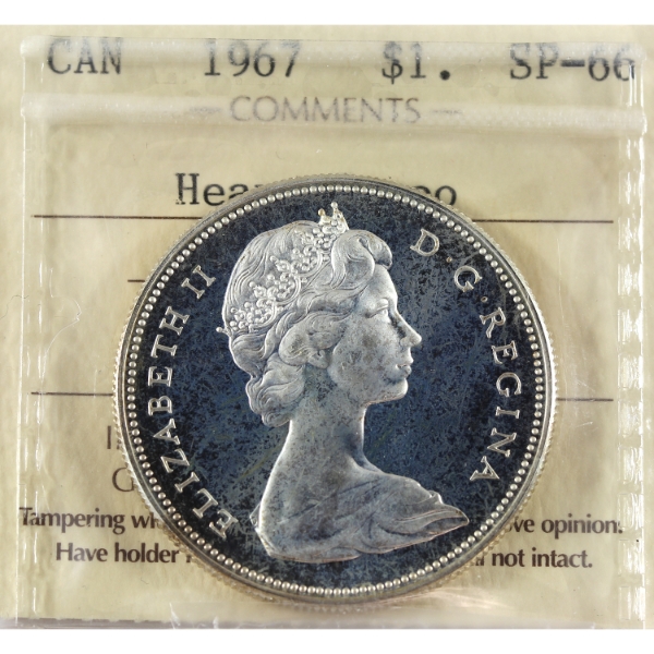 Silver $1 1967 ICCS SP66 HC