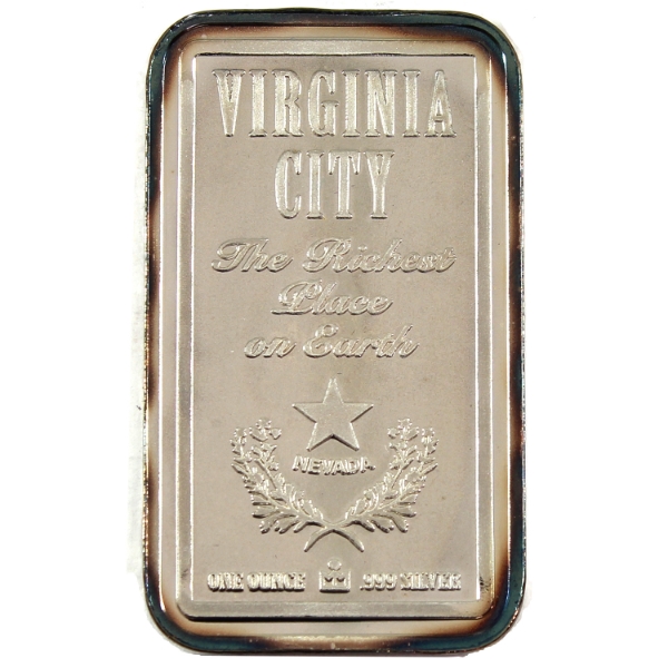 1oz The Marshall Mint Virginia City Nevada 'The Richest Place on Earth' .999 Silver Bar (Tax Exempt)