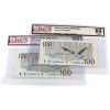 Image 1 : BC-60c 1988 $100 Consecutive BCS AU55 Original Knight-Thiessen Changeover SN:BJR0356104-"05. 2pcs.