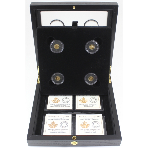 2016-2017 Gold 25-cent Predator vs. Prey 4-Coin 1/2g .9999 Gold Set (Tax Exempt)