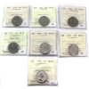 Image 1 : 25-cent 1970, 1971, 1972, 1973 Small Bust, 1976, 1977 & 1979 ICCS MS66. 7pcs. 