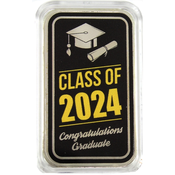 1oz APMEX 2024 Congratulations Graduate Class of 2024 .999 Fine Silver Bar (Tax Exempt)